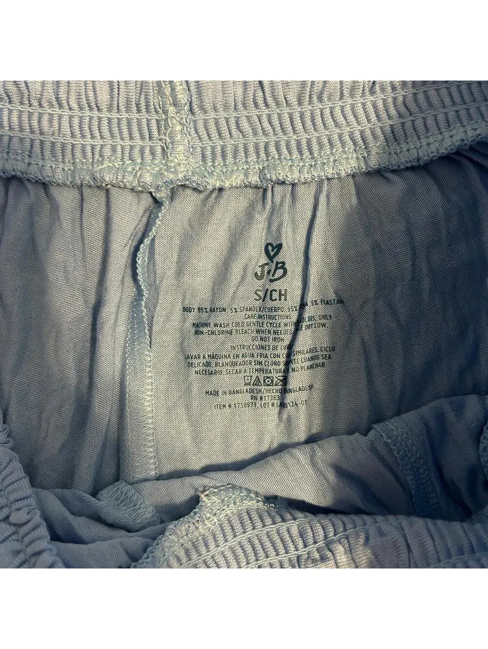 Women's Light Blue Lounge Sleep Shorts Elastic Waist Soft Lightweight Sz XL